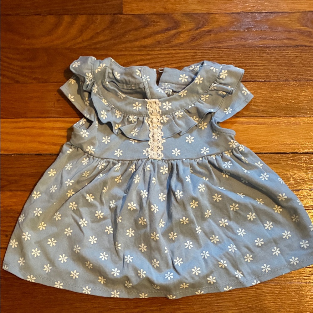 Blue Floral Kids Shirt Dress